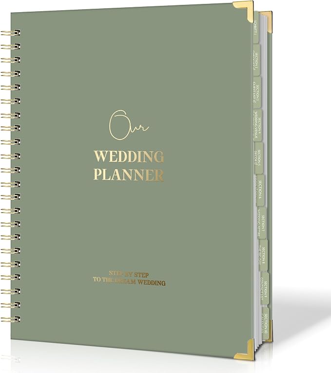Wedding Planner Book and Organizer - A4 Wedding Planning Book with Checklist, Calendar & Tips - Makes Your Countdown Planning Easy - Engagement Gifts for Newly Engaged Couples, Future Brides & Grooms