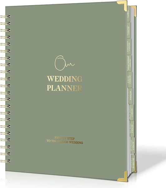 Wedding Planner Book and Organizer - A4 Wedding Planning Book with Checklist, Calendar & Tips - Makes Your Countdown Planning Easy - Engagement Gifts for Newly Engaged Couples, Future Brides & Grooms