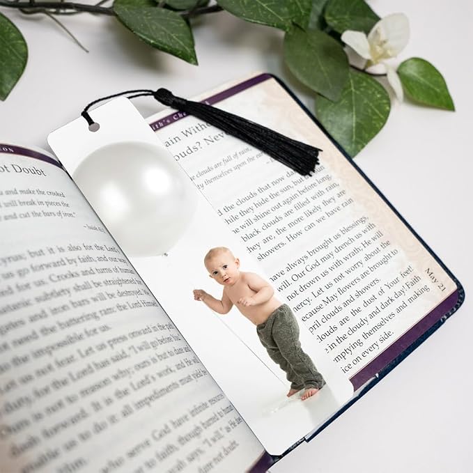 Custom Metal Bookmark with Personalized Photo and Text (1 Image)