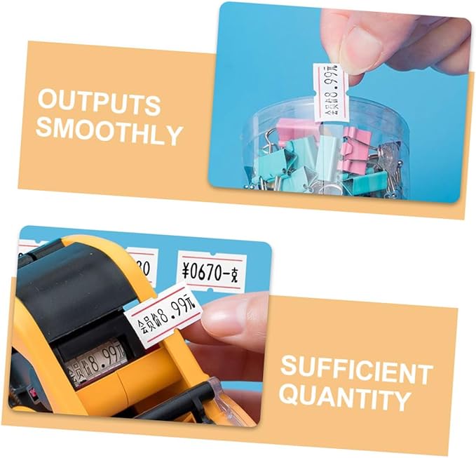 Hemobllo Pricing Labels Small Removable Stickers for Pricemarker Machines, 10 Rolls 4000 Pieces Adhesive Pricing Supplies for Retail Store and Office Use