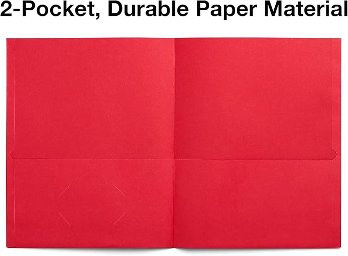 Staples Assorted 2‑Pocket Folders, Letter Size, Durable Paper with Business Card Holder, Eco‑Friendly – 10/Pack