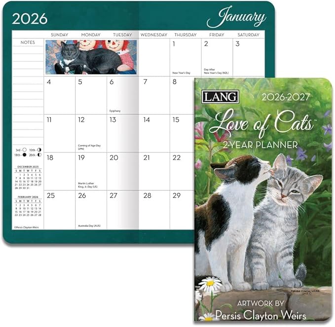 Lang, Love Of Cats 2026 Planner, 3.63'' X 6.5'', Weekly Calendar with Stapled Binding