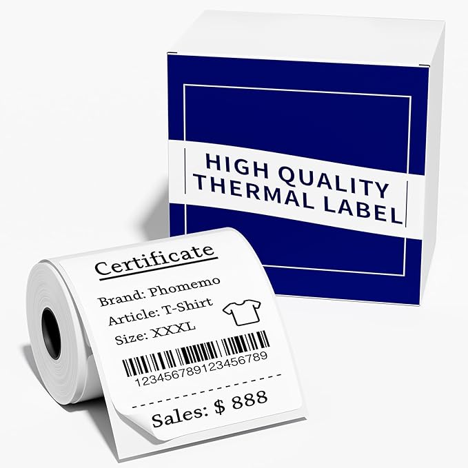 M100 Label [100 Pcs] -1 Pack of 1.97''x3.15''(50x80mm) Paper Also Compatible for Thermal Label Printer M110/T50M Pro/Shipping Printer 241bt Strong Adhesive Refill Tape
