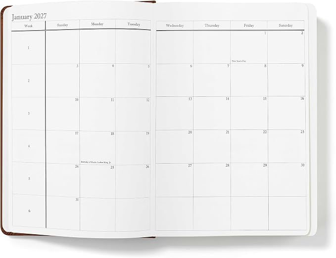 Wykeham's Executive 2026-27 Daily Journal Planner – Customization Available – Mid-Year Academic Diary – July 2026 to June 2027 (Personalized Brown, 8.5"×5.5")