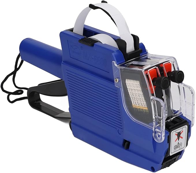Tyenaza Price Tag Gun - 10 Digits, Sticker Labels Included, Suitable for Office and Retail Store (Blue)