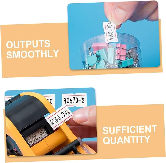 White Pricing Labels Stickers 10 Rolls 4000pcs Adhesive Removable Retail Price Marker Paper for Pricemarker Machines Grocery Shop Office Use