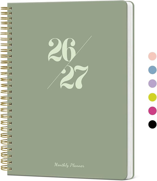 Monthly Planner 2026-2027, 18 Months Calendar Planner 2026-2027, Runs from July 2026 - December 2027, 7" x 10", Perfect for School Office Home Planning - Green
