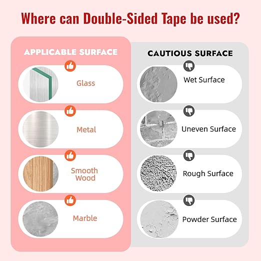 Double Sided Tape Heavy Duty, Adhesive Mounting Tape, 1/2 in x 15.5 ft, Waterproof Foam Tape for Indoor, Outdoor, Automotive Trim, Garage, LED Strip Lights, Home Decor