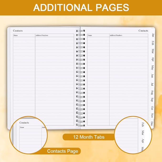 2025 Planner - Planner 2025 for Women & Men, January 2025 - December 2025, Weekly And Monthly Planner with 12 Tabs, 6.4" x 8.5", Leaf