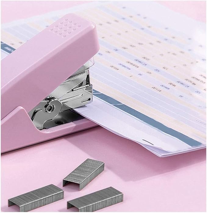 Liudan Stapler Mini Stapler, Movable Multifunctional Staple Container, Pink Ladies Stationery, Hand, Compact, 20-Sided Capacity (Blue) Office Stapler (Color : A)