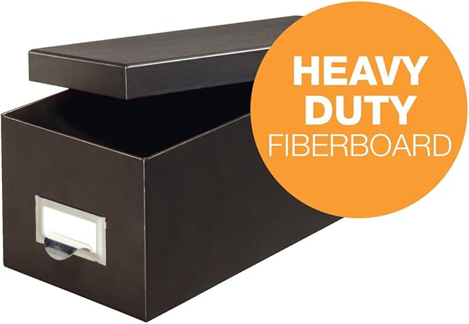 Globe-Weis/Pendaflex Fiberboard Index Card Storage Box, 3 x 5 Inches, Solid Black (3X5BLA)