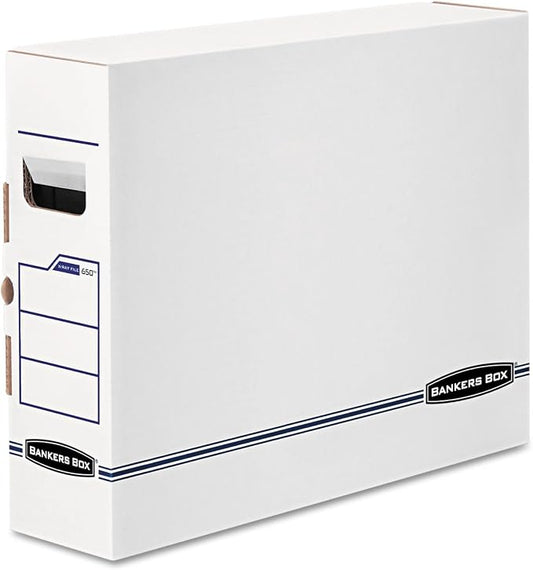 Bankers Box 00650 X-Ray Storage Boxes, 5-Inch x18-3/4-Inch x14-7/8-Inch, 6/CT, White/Blue