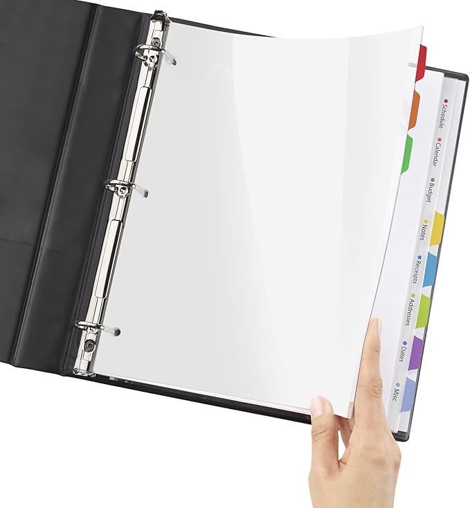 Avery Clear Easy View Durable Plastic Dividers for 3 Ring Binders, 8-Tab Set, Bright Multicolor, 1 Set (16741)