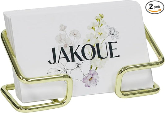 Gold Business Card Holder for Desk, Metal Card Organizer & Office Desk Accessories, Elegant Desktop Display Stand, 1 Pack, Luxury Golden