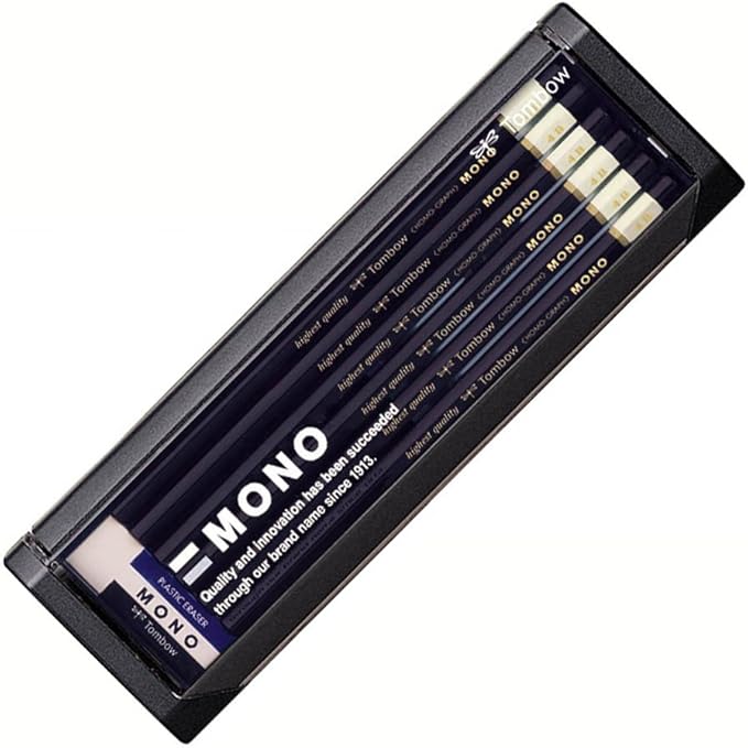 Tombow Mono-4B Premium Pencil, 4B MONO (High Standard Pencil with Ultra Fine Particles), Includes MONO Eraser, Drafting and Drawing, Dozen