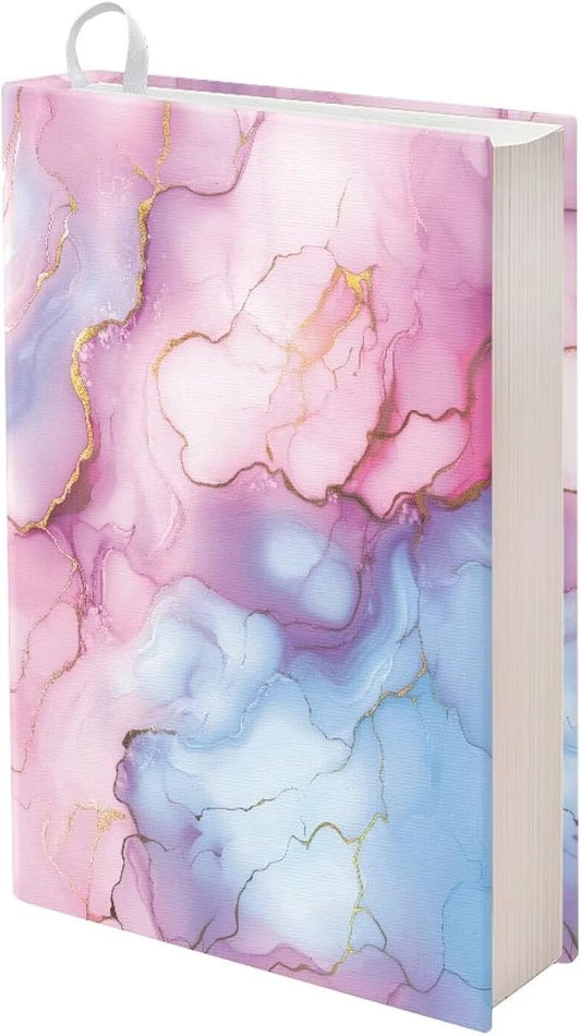 Dreaweet Purple Marble Print Book Cover Book Sleeve for Paperback Book Protector Case Stretchable Hardcover Covers Sleeve for Women Book Lovers