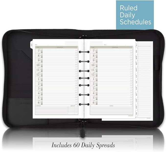 AT-A-GLANCE Genuine Leather Undated Starter Set, Desk Size, Black (031-0540-05)