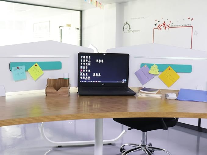 6Pcs Felt Bulletin Board Bar Strip 0.5 Inch Thick Self-Adhesive Pin Board Bar 13 Inch in Length with 35 Pushpins (3 Colors D)