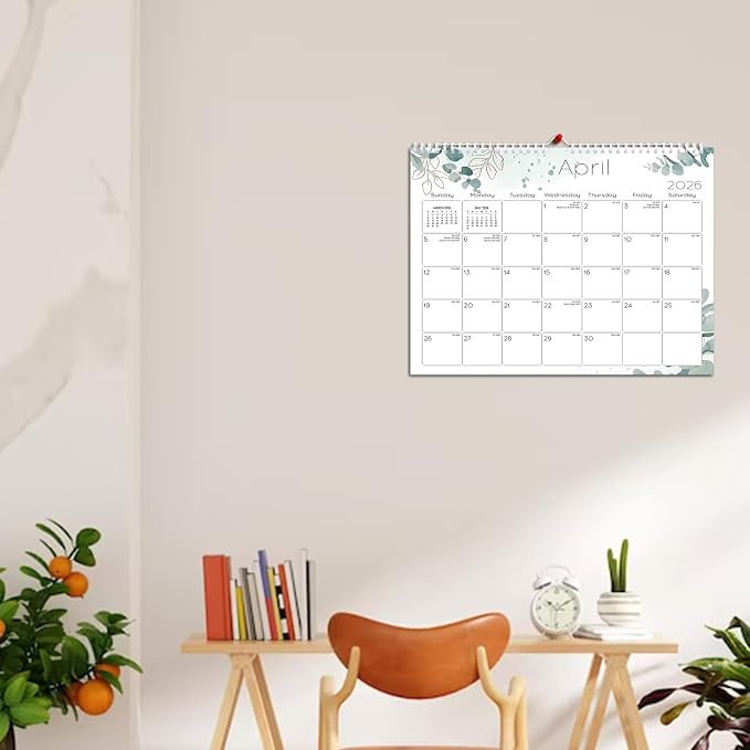 Ymumuda Wall Calendar 2026-2027,11"×14", 18 Months from JAN. 2026 to JUN. 2027, Hanging Calendar Spiral Binding, Unique Monthly Calendar for Easy Planning，Perfect for School Office Work Schedule