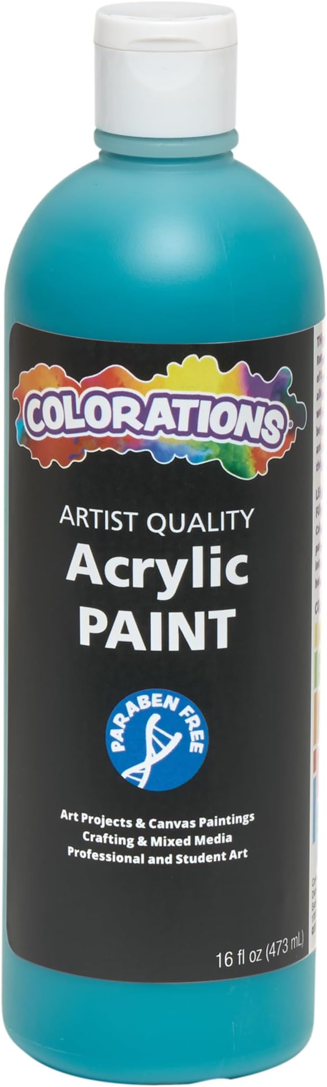 Colorations Artist Quality Acrylic Turquoise Paint - 16 oz (473ml) - Made in United States, Paraben-Free, Non-Toxic, Acrylic Paint for Adults and Kids