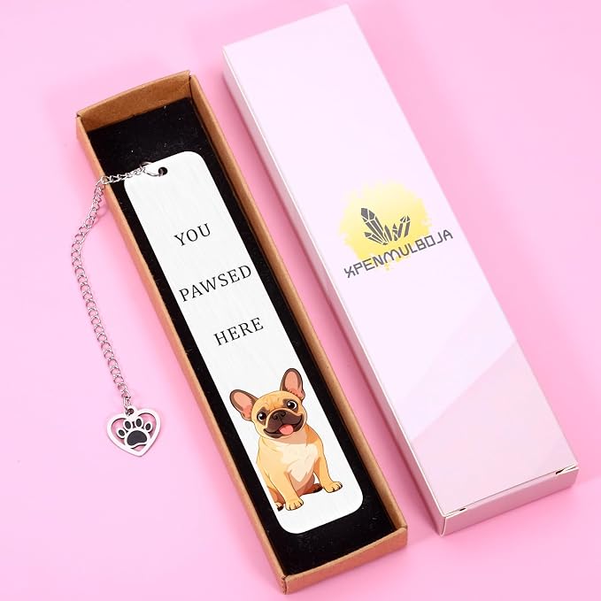 Gifts for French Bulldog Owner, Dog Dad Fathers Day Gifts, French Bulldog Dog Lovers, Dog Lovers Gift for Women, Dog Themed Bookmarks for Book Lovers, Book Marks for Reading Readers Stocking Stuffers