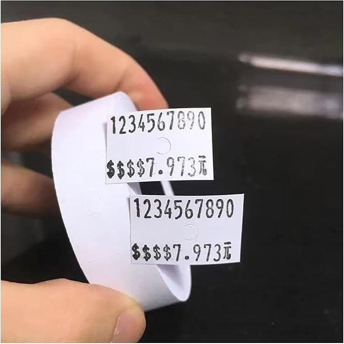 2 Line Price Gun Labels, 4 Packs Total 16,000 Pcs Blank Price and Date Gun Labels, Suitable for MX6600, MX6602, YH689, and Most Other 2 Line Price Guns (White)