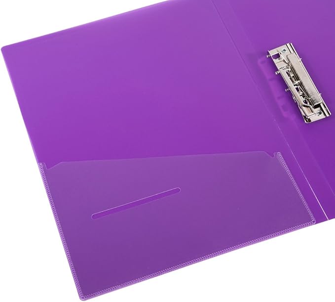 Filexec 6192, Clamp Binder, Frosted, Set of 6, 6 Assorted Colors Blueberry, Strawberry, Grape, Lime, Lemon, Tangerine (50028-6192)