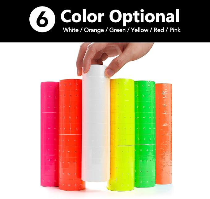 30 Rolls 15000 Price Gun Labels for Mx-5500 White Price Marker Stickers, Super Sticky Label Paper Tag Labels (Yellow)