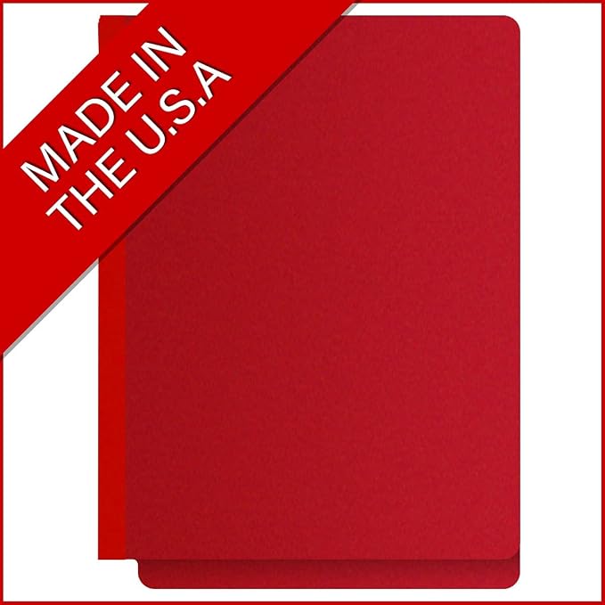 25 Pt. Pressboard Classification Folders, Full Cut End Tab, Letter Size, No Dividers, Deep Red (Box of 25)