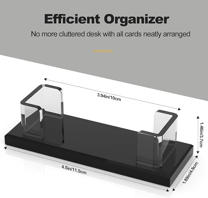 Acrylic Business Card Holder, Clear Card Display Stand for Desk, Business Card Organizer for Office Home Exhibition 4 Pack(Black)