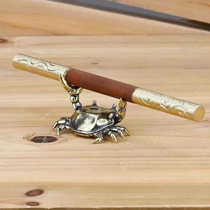 Bronze Funny Crab Pen Holder, Bronze Pen Holder, Weightlifting Crab Desk Stand Bracket Storage Rack for Storage Office Display ncil Holders and Holders Decorations