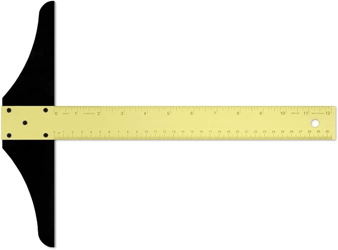 Alumicolor 12-inch Standard Aluminum T-Square for Art Framing & Drafting, Gold