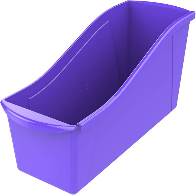 Storex Interlocking Book Bin, Large, 14-1/4 x 5-1/4 x 7 Inches, Purple