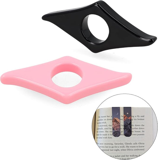4 Piece Set: Wood Book Page Holder & 2 Magnetic Bookmarks - Ergonomic Thumb Book Opener - Ideal Reading Accessories & Gifts for Book Lovers