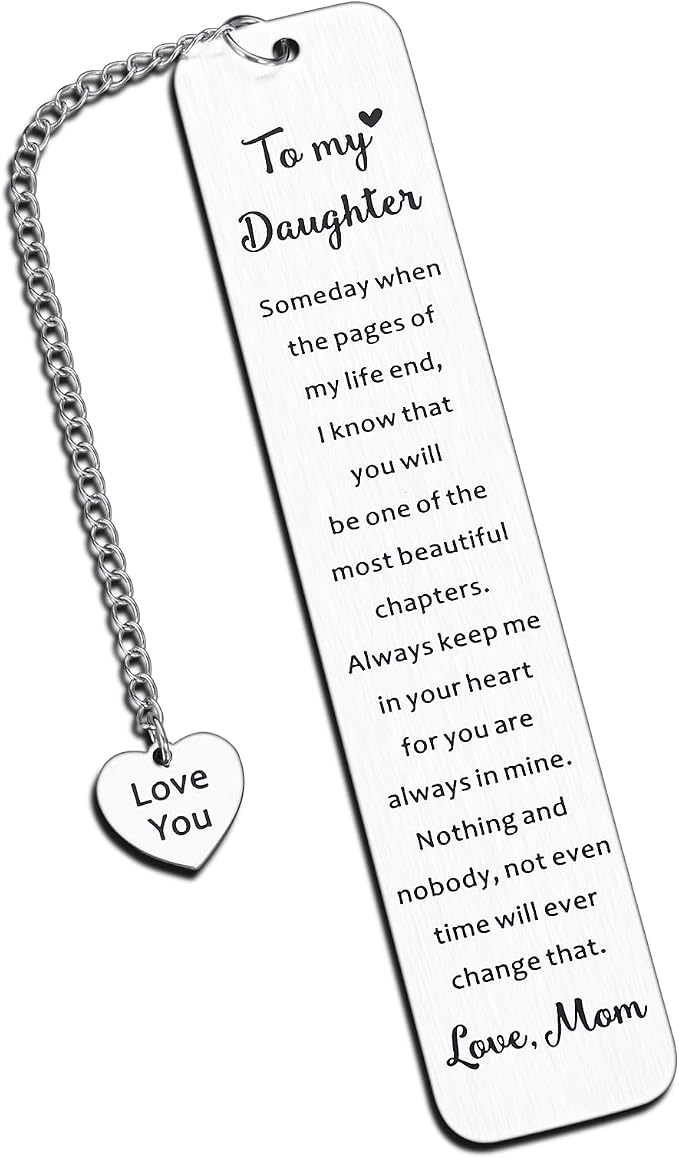 VANLOVEMAC Graduation Birthday Gifts for Daughter Adults from Mom Mothers Day Daughter Bookmark Birthday Presents for Stepdaughter Inspirational Gifts for Women College Gift for Girls
