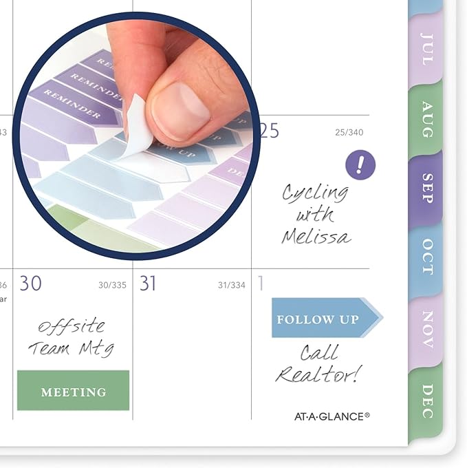 AT-A-GLANCE 2025 Planner, Weekly & Monthly, 5-1/2" x 8-1/2" Small, Badge, Floral (1722F-200-25)