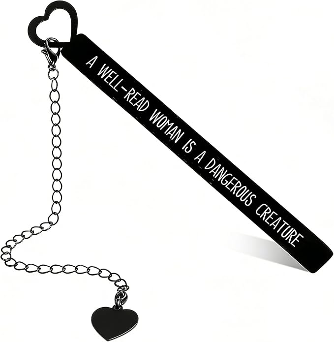 Funny Bookmarks for Book Lovers, Cute Black Stainless Steel Metal Bookmarks for Women, Readers,Writers,Dark Romance Reading Gift for Her, Best Friend, Teacher, Men, Student, Bookworm