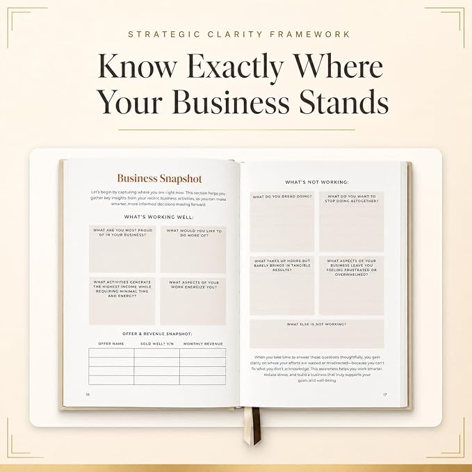 Goal Planner and Monthly Business Planner for Entrepreneurs, Coaches and Small Business Owners, Undated A5 Goal Setting Journal with Guided Prompts, Strategic by Design