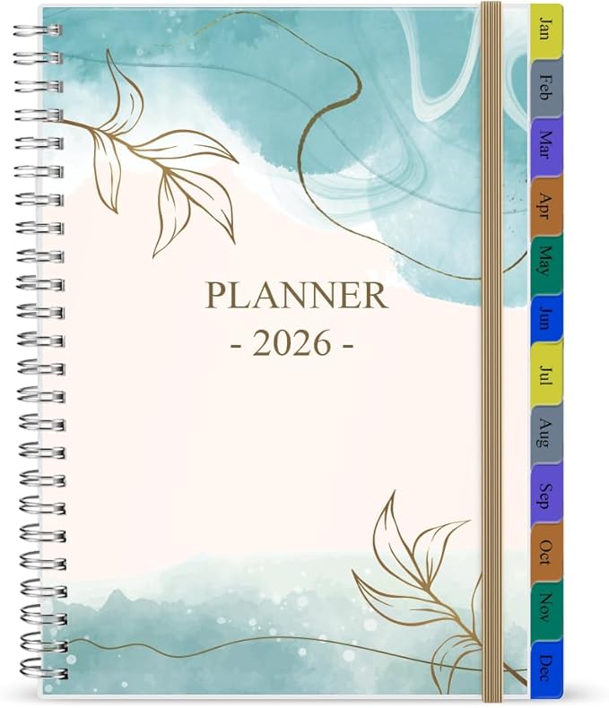 2026 Planner - Planner 2026 for Women & Men, January 2026 - December 2026, Monthly and Weekly Calender Planner with 12 Monthly Tabs, 6.4" x 8.5", Leaf