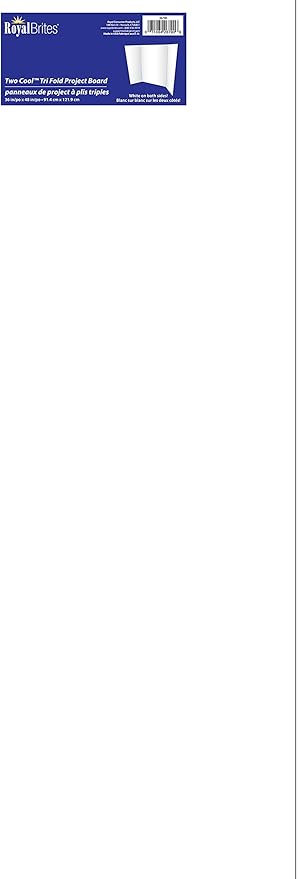 Eco Brites Two Cool Tri-Fold Poster Board, 36 X 48, White/White, 6/Carton