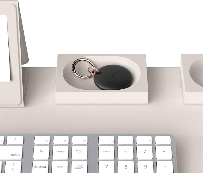 elago Smart Magnetic Desk Mat Pencil Tray – Soft Silicone Organizer for Office Supplies, AirPods, Glasses, Pens – Noise-Free, Non-Slip, Washable, Item for Desk Management [Small] (Stone)