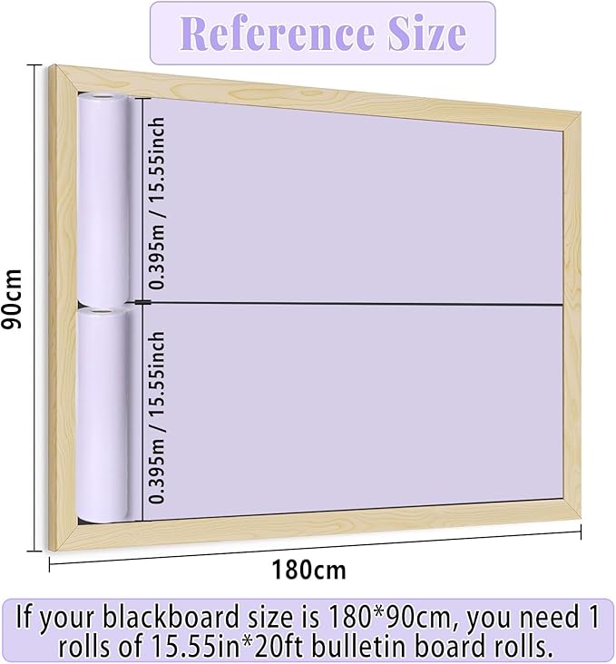 Purple Lavender Bulletin Board Roll Pastel Purple Reusable Waterproof Erasable Bulletin Board Poster Non-Woven Fabric Bulletin Wrapping Paper for Valentine's Day Easter Classroom Decor 15.55inx20ft
