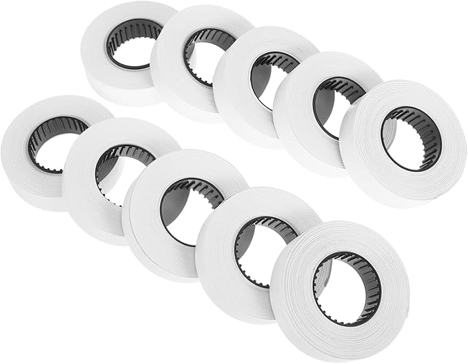10rolls Price Label Paper for Price Marker Labeller Labels Per Roll for Retail Supermarkets and Offices White Pricing Stickers Easy to Use