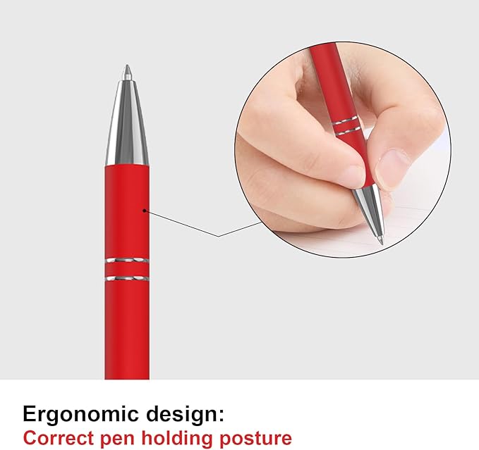 Actsun Red Gel Ink Pens, 12 Pcs, Fine Point, Smooth Writing, with Stylus Tips, 0.7 Mm, Office Desk Accessories, Motivational