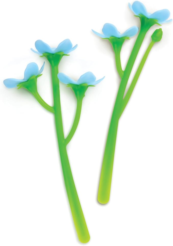 Genuine Fred Forget ME NOT Flower Bookmarks – Set of 2 Blue Flower Page Markers – Soft and Flexible Silicone - Gifts for Readers and Book Lovers