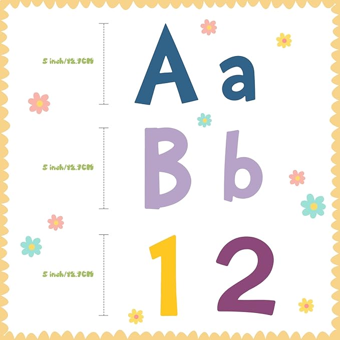 Tenare 268 Pcs Large Bulletin Board Letters 5 Inch Alphabet Combo Set, Chalkboard Poster Letters Cutouts for Board Display Craft Home Wall Decor(Happy Day Color)