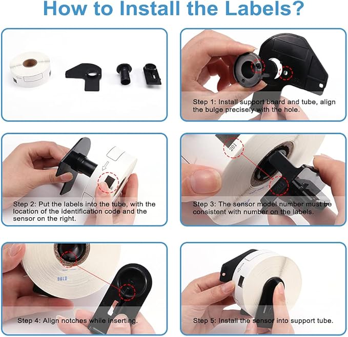 12 Rolls Replace for Brother DK-1201 (1.1" x 3.5") Address Label, 400 Stickers/roll for QL-800 810W 820NWB 600 Printer, 1 Frame + 4800 Label Refills, Barcode & All Purpose Die-Cut DK Label