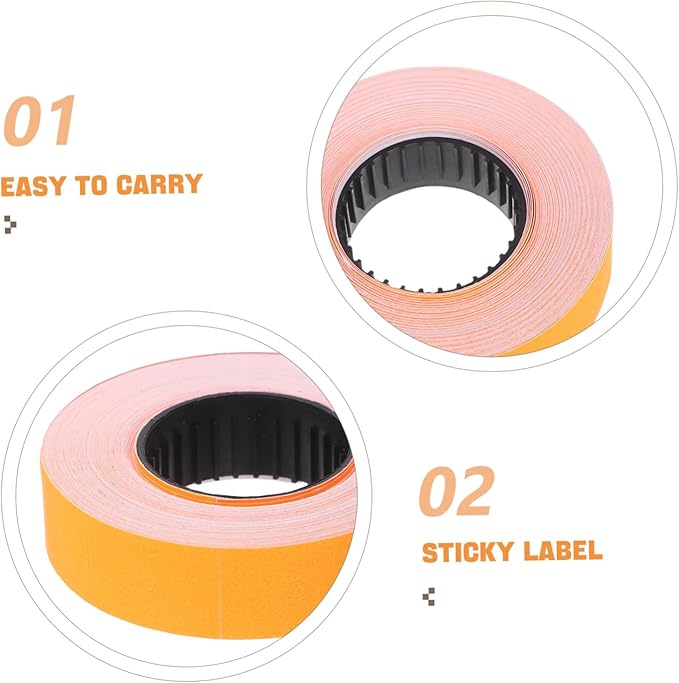 HOMSFOU 10rolls Price Gun Labels Pricemarker Stickers Paper Roll Pricing Tags for Retail Price Tagging