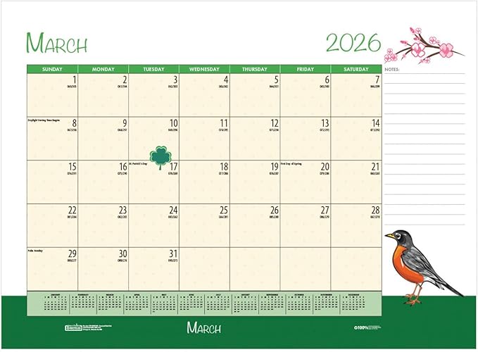 2025-2026 House of Doolittle Seasonal/Holiday 22" x 17" Academic Monthly Desk Pad Calendar (1395-26)