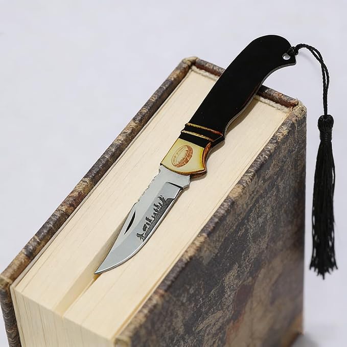 Unique Acrylic Knife Shape Bookmarks, 3Pcs Cartoon Page Markers with Tassels, Reading Accessory Gifts for Fans and Book Lovers (3pcs Ring)